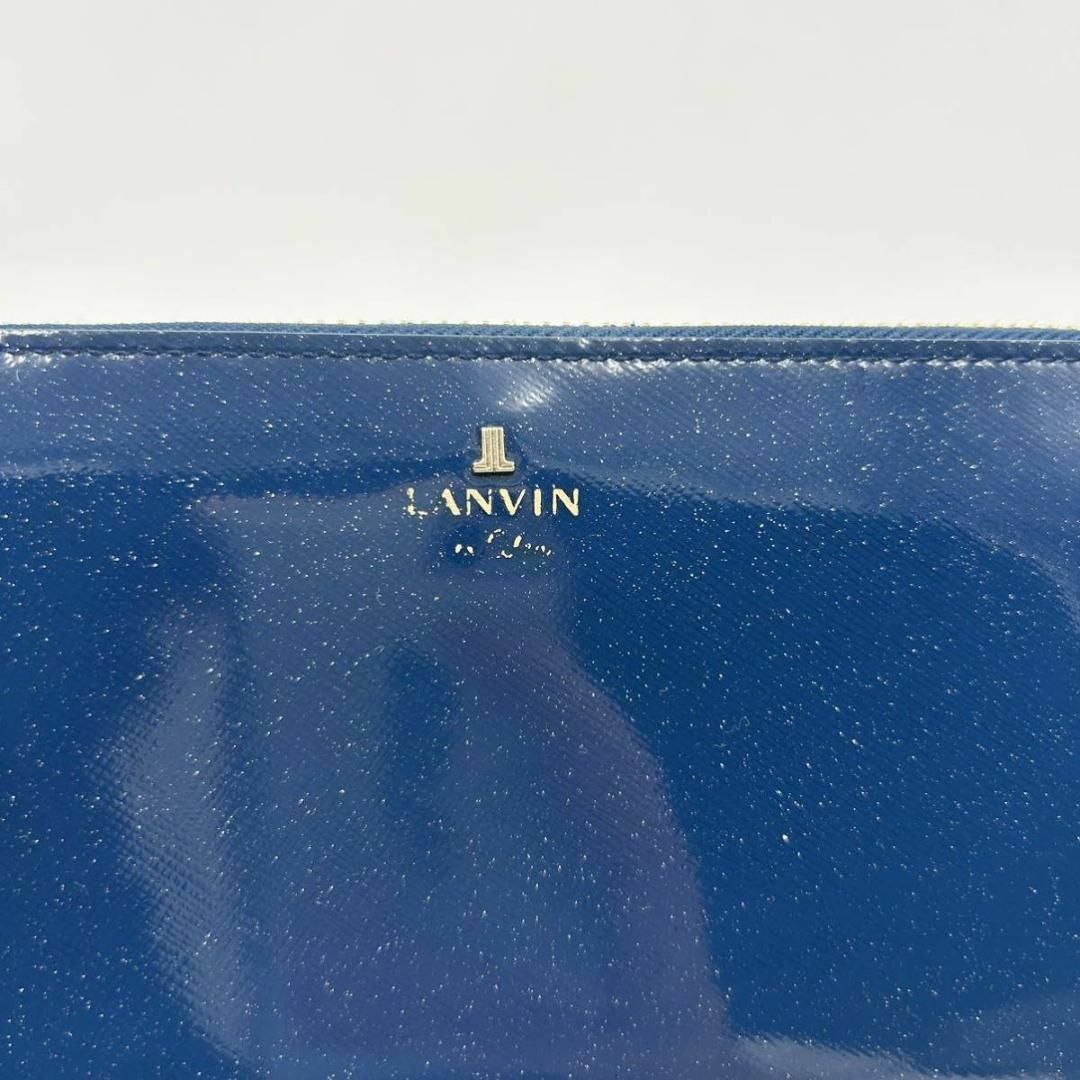 LANVIN(ランバン)の☆大人気☆LANVIN BLUE ブルー エナメル ラウンドファスナー 長財布 レディースのファッション小物(財布)の商品写真