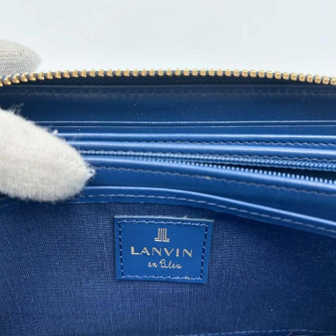 LANVIN(ランバン)の☆大人気☆LANVIN BLUE ブルー エナメル ラウンドファスナー 長財布 レディースのファッション小物(財布)の商品写真