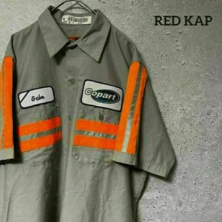 レッドキャップ(RED KAP)のRED KAP レッドキャップ シャツ 半袖 ワークシャツ ワッペン M(シャツ)