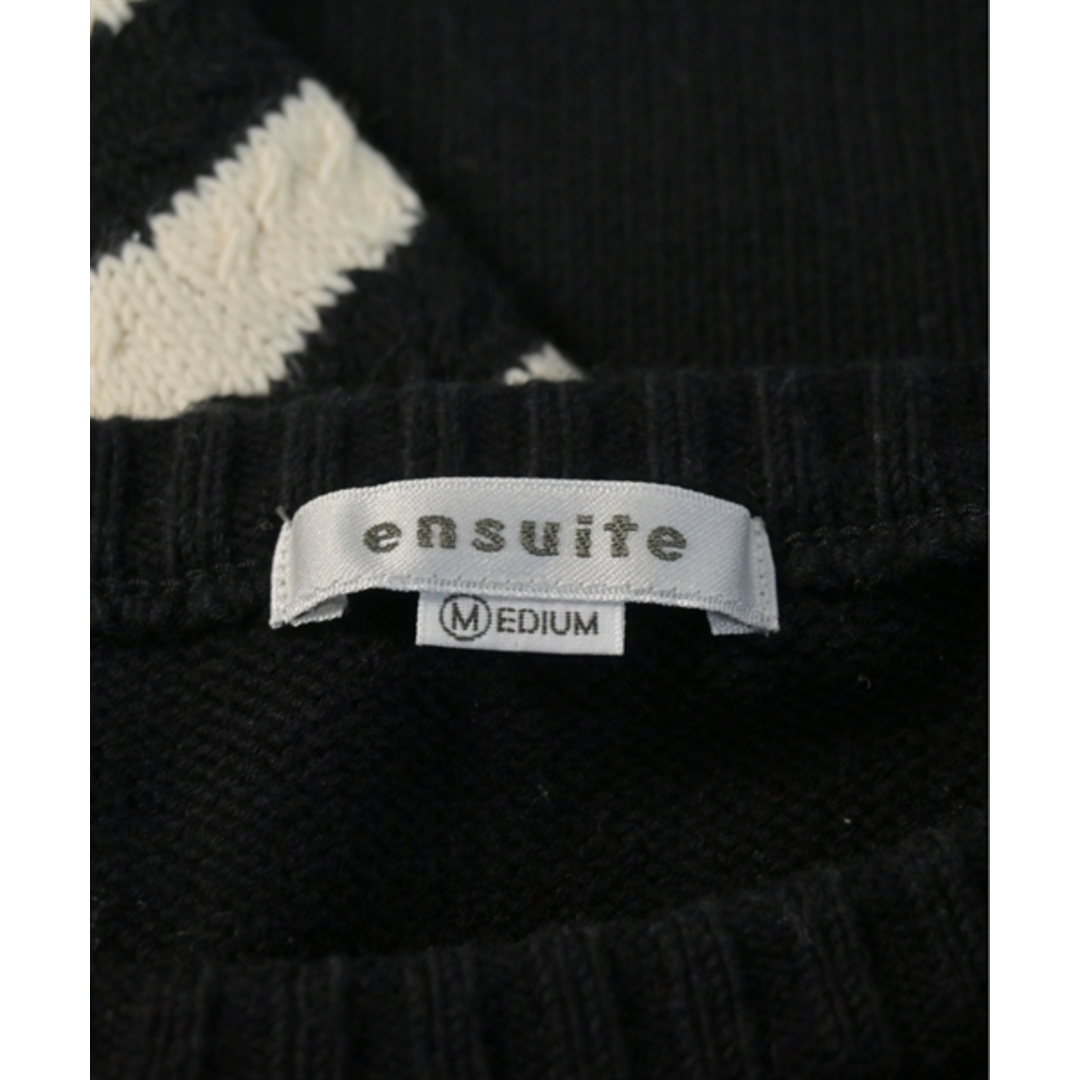 ensuite(エンスウィート)のensuite エンスウィート ニット・セーター M 黒x白(ボーダー) 【古着】【中古】 レディースのトップス(ニット/セーター)の商品写真