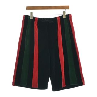 グッチ(Gucci)のGUCCI グッチ ショートパンツ M 黒x赤x緑(ストライプ) 【古着】【中古】(ショートパンツ)