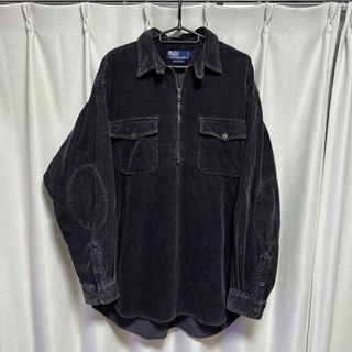 ポロラルフローレン(POLO RALPH LAUREN)のRalph Lauren コーデュロイ ハーフジップ シャツ ブラック XL(シャツ)