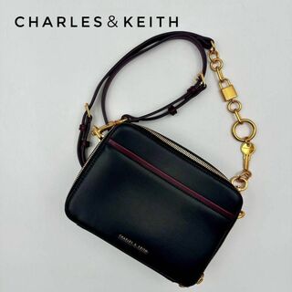 Charles and Keith - ☆新品☆ CHARLES&KEITH ショルダーバッグ 黒 ブラック レザー 革