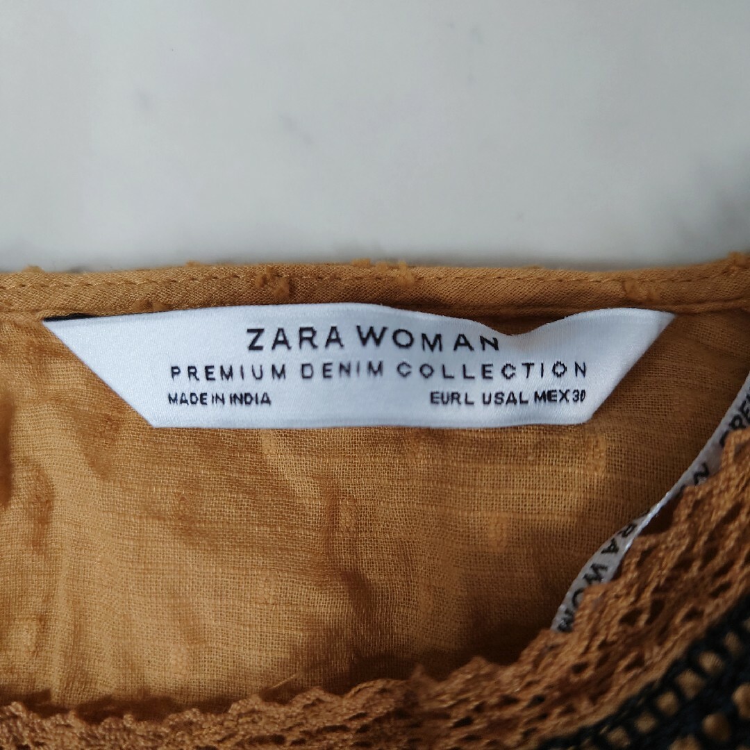 ZARA(ザラ)の美品♪【USA Lサイズ】ザラ ZARA 長袖ブラウス 花柄刺繡 カットワーク レディースのトップス(シャツ/ブラウス(長袖/七分))の商品写真