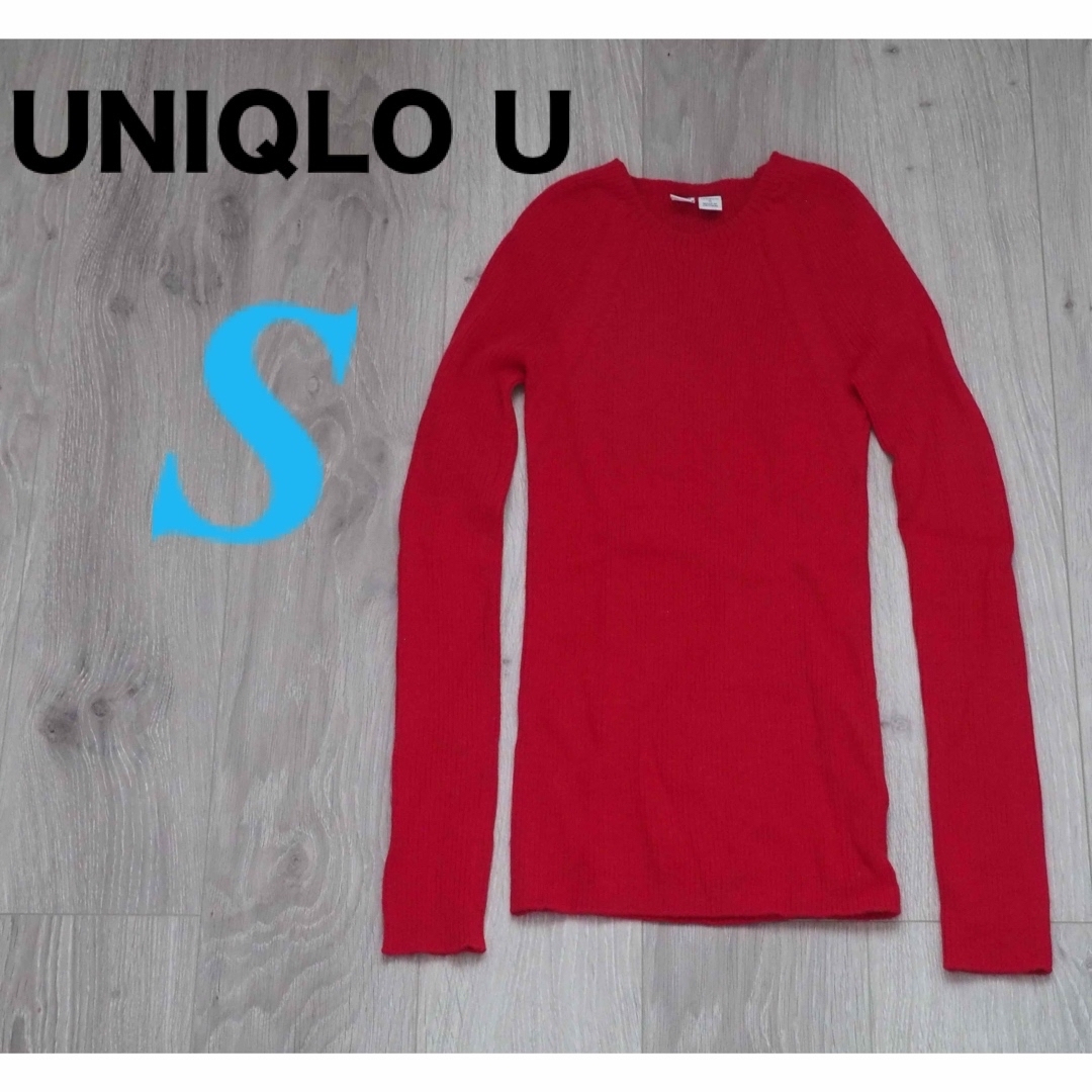 UNIQLO(ユニクロ)のユニクロ　ニット　Sサイズ　レディース　赤 レディースのトップス(ニット/セーター)の商品写真