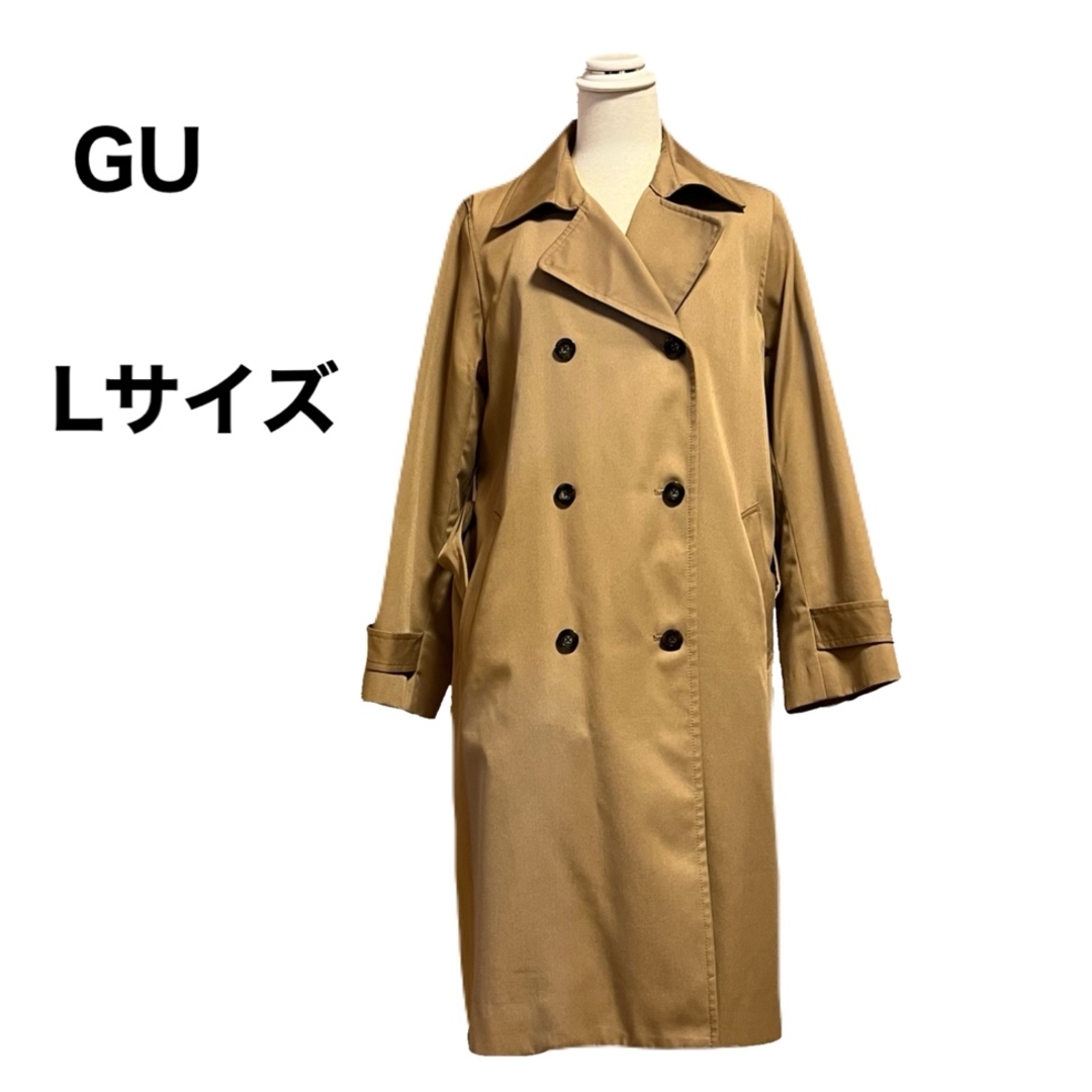 GU(ジーユー)のGU トレンチコート　ベージュ　Ｌ　春コート レディースのジャケット/アウター(トレンチコート)の商品写真
