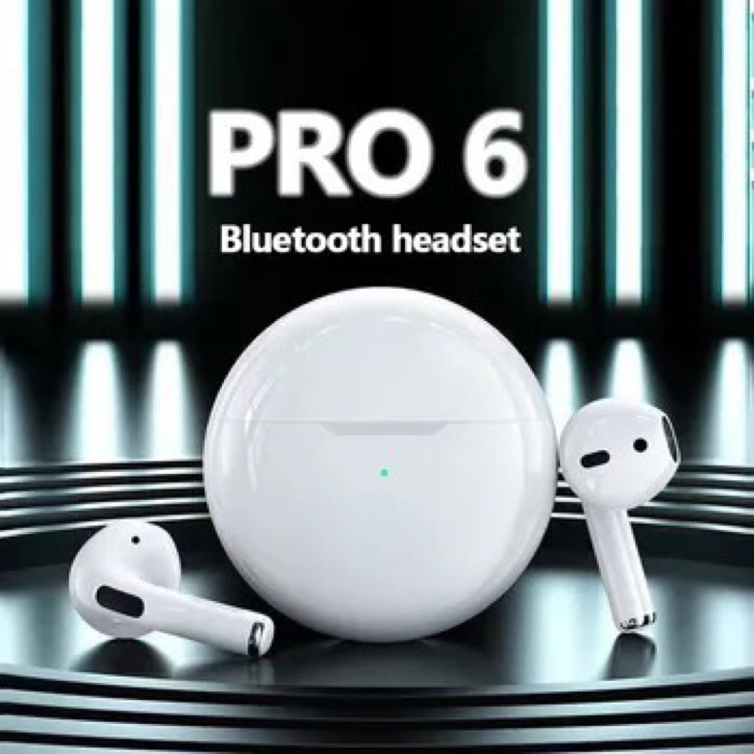 ⭐️️ 最新モデル　AirPro6 ワイヤレスイヤホン　Bluetooth ⭐️ スマホ/家電/カメラのオーディオ機器(ヘッドフォン/イヤフォン)の商品写真