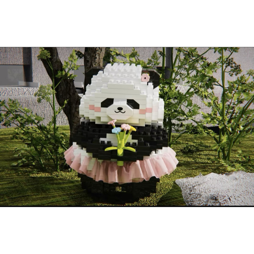 ジャイアントパンダNo.1花花 ナノブロック466pcs キッズ/ベビー/マタニティのおもちゃ(積み木/ブロック)の商品写真