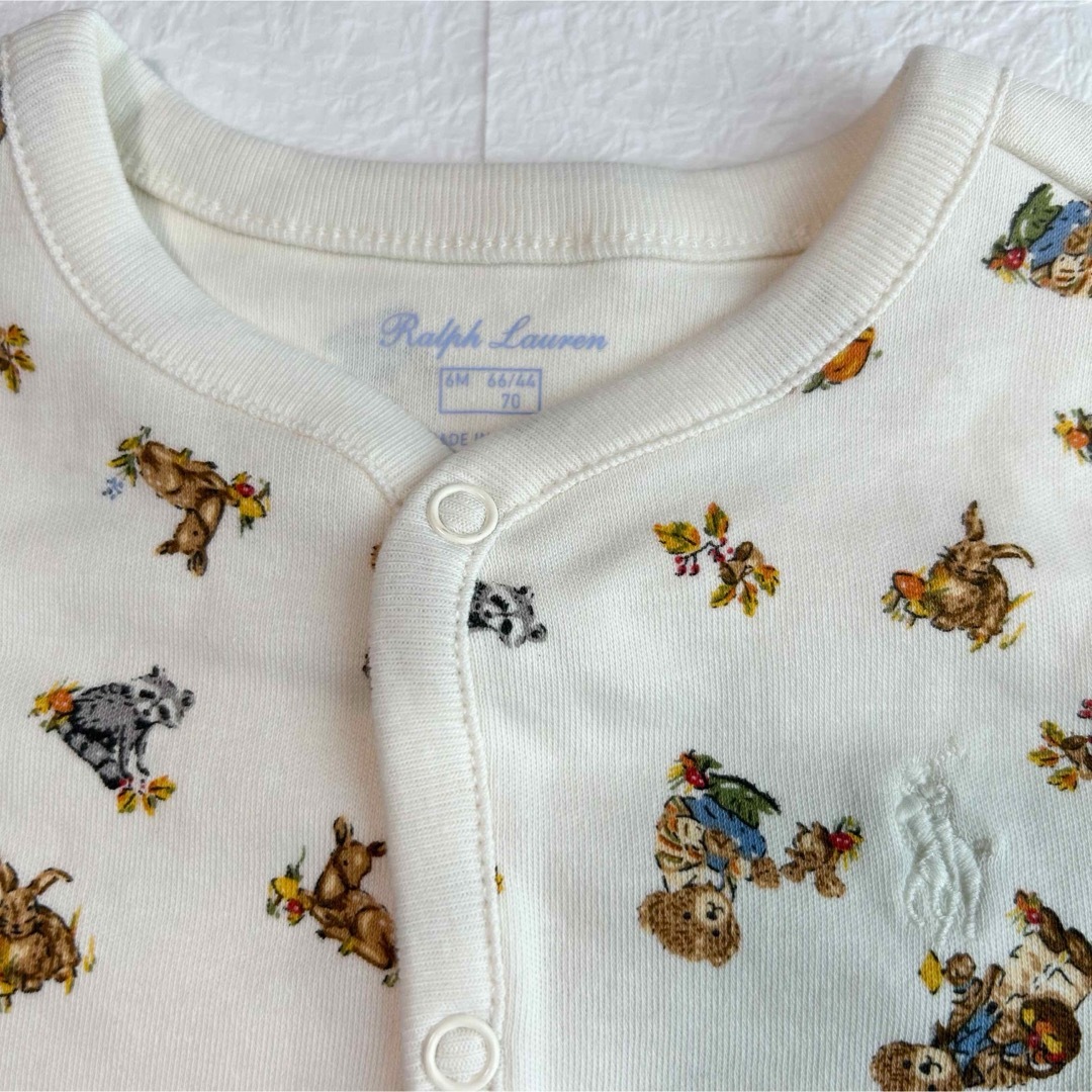 POLO RALPH LAUREN(ポロラルフローレン)のラルフローレン  ベビー ボーイズ ポロベア ショートオール 6M/70 キッズ/ベビー/マタニティのベビー服(~85cm)(ロンパース)の商品写真