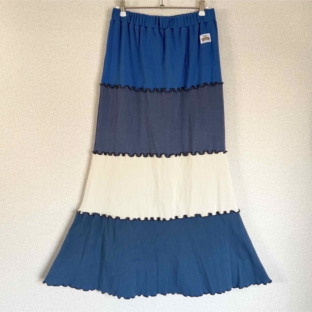 Ciaopanic(チャオパニック)のHELLO.SANFRANCISCO タグ付 メロー切り替え配色スカート ロング レディースのスカート(ロングスカート)の商品写真