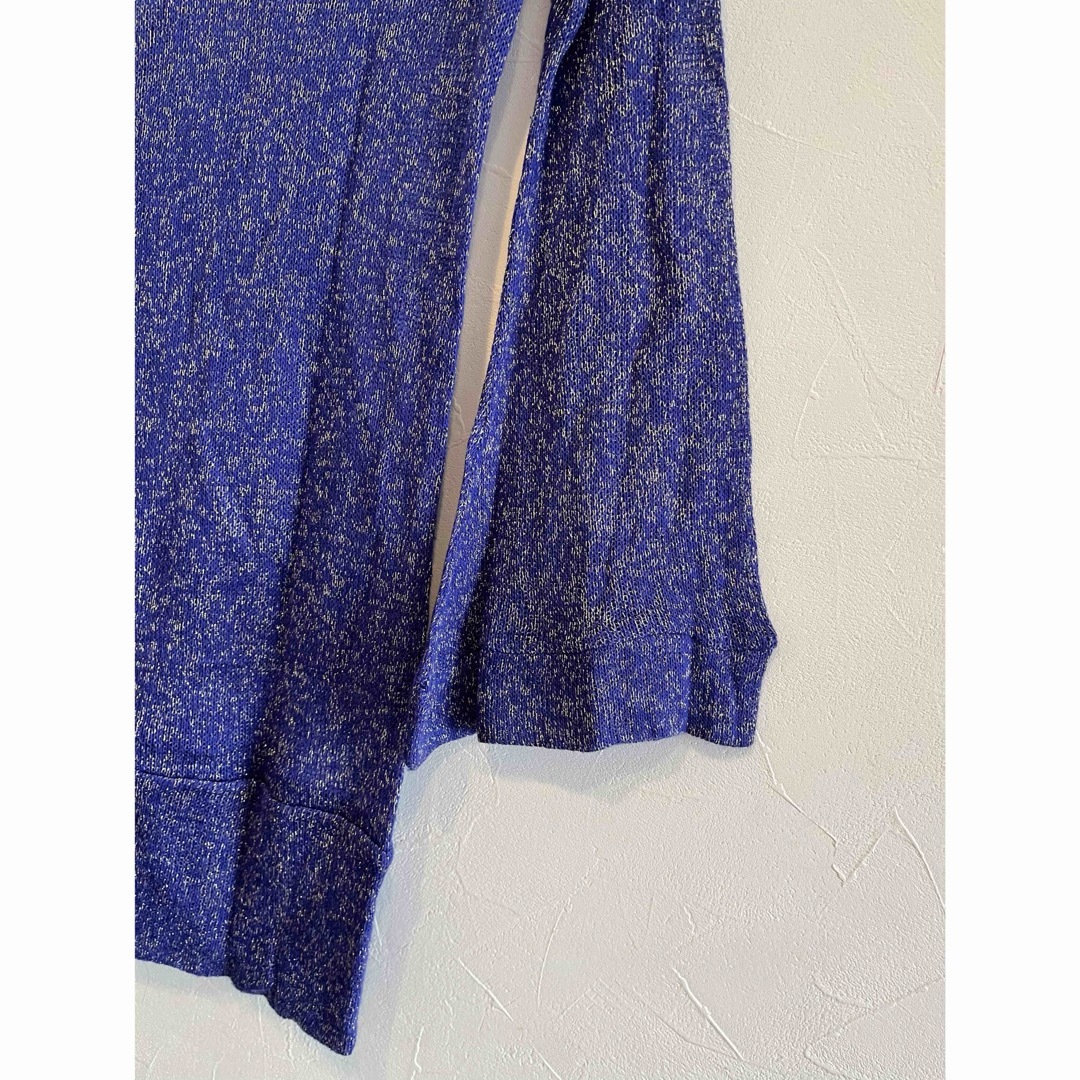 ラメニット　紫　フレア　チュニック　薄手ニット レディースのトップス(ニット/セーター)の商品写真