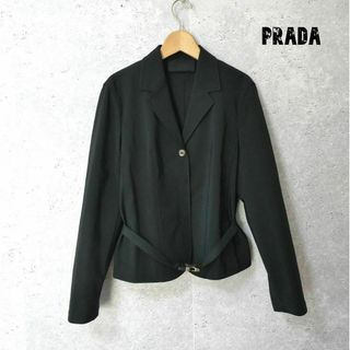 プラダ(PRADA)の美品 プラダ ストレッチ ウエストベルト シングル 1B テーラードジャケット(テーラードジャケット)