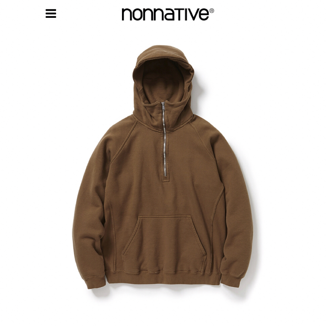 nonnative(ノンネイティブ)のnonnative COACH HALF ZIP HOODY SWEAT 茶 メンズのトップス(パーカー)の商品写真