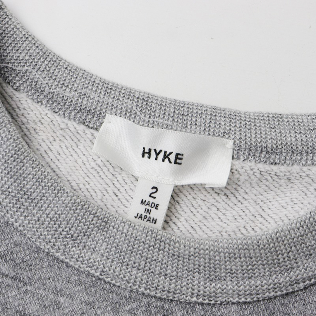 HYKE(ハイク)のハイク HYKE ハーフスリーブクルーネックスウェット 2/グレー 裏毛 Tシャツ 半袖 トップス【2400013764865】 レディースのトップス(トレーナー/スウェット)の商品写真