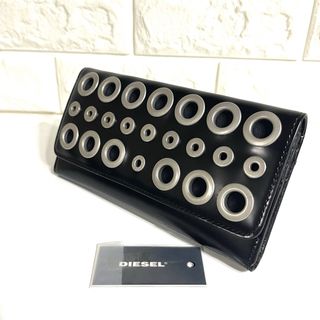 ディーゼル(DIESEL)の✨極美品✨DIESEL ディーゼル　黒　長財布　2つ折りロングウォレット(財布)