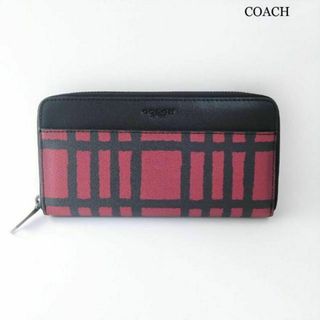 コーチ(COACH)のほぼ未使用 コーチ F22533 ワイルド プレイド ラウンドジップ ウォレット(長財布)