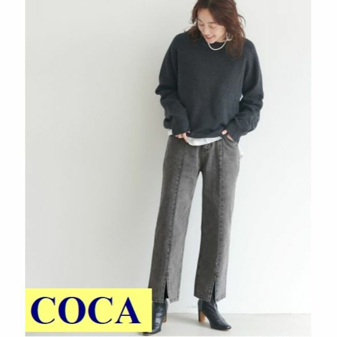 coca(コカ)のCOCA コカ ジーンズ 前スリットセンターシームデニムパンツ ジーパン デニム レディースのパンツ(デニム/ジーンズ)の商品写真
