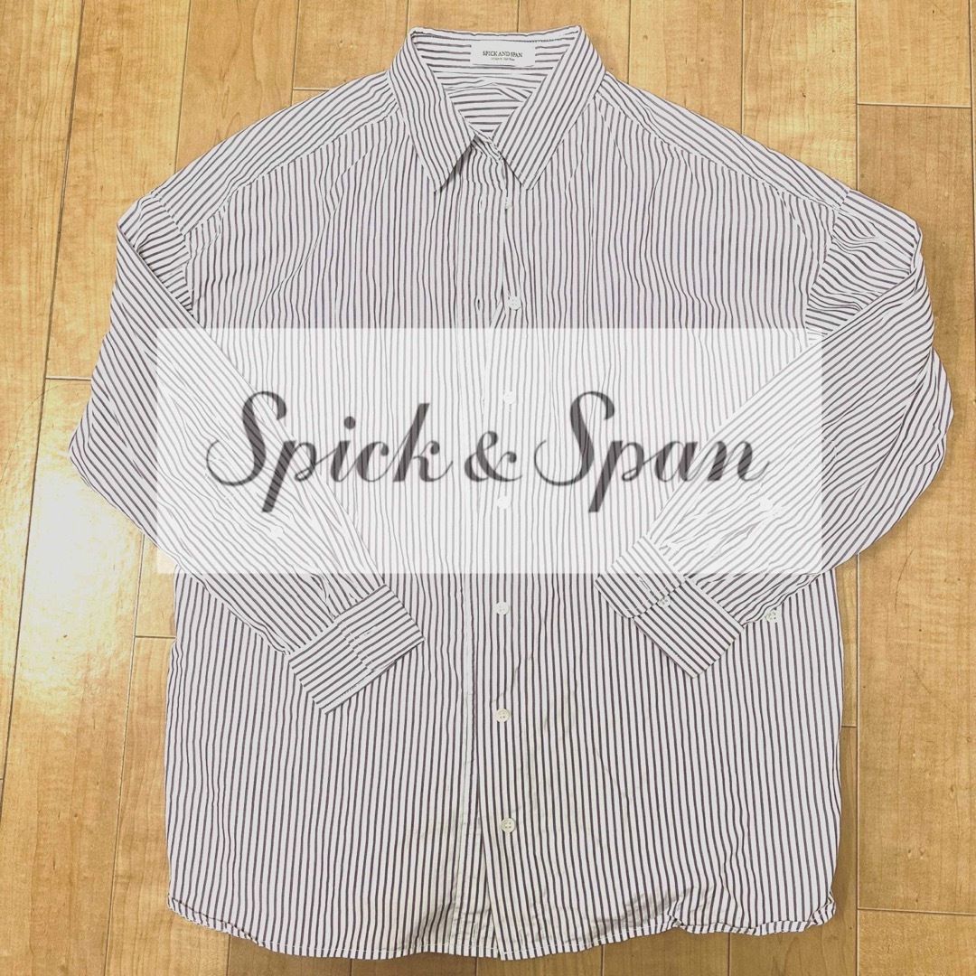 Spick & Span(スピックアンドスパン)の【美品】スピック&スパン Spick&Span ストライプ シャツ 紫 羽織り レディースのトップス(シャツ/ブラウス(長袖/七分))の商品写真