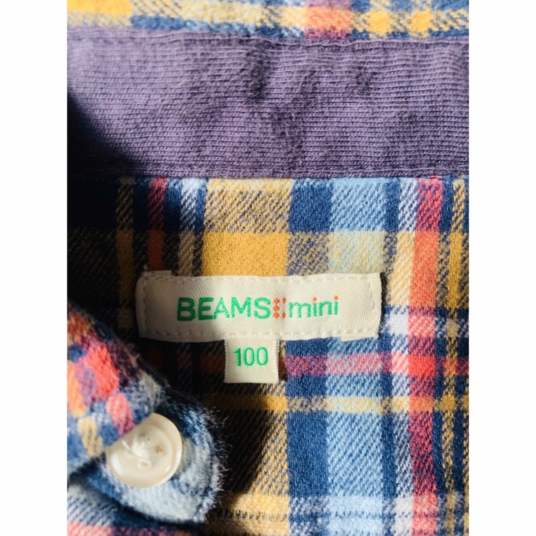 こどもビームス(コドモビームス)のビームスミニ　BEAMS mini チェックシャツ　100 キッズ/ベビー/マタニティのキッズ服男の子用(90cm~)(Tシャツ/カットソー)の商品写真