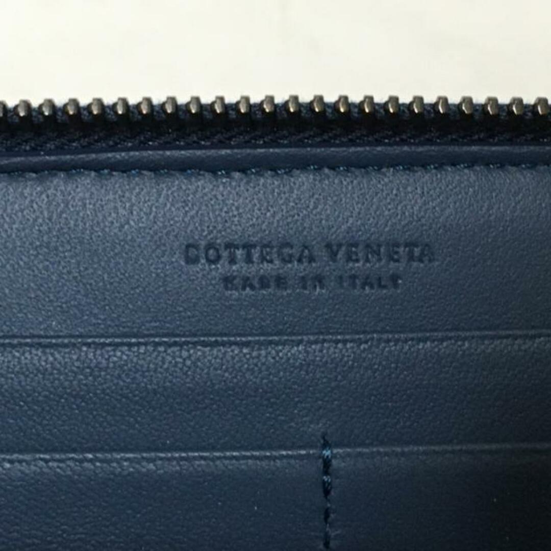 Bottega Veneta(ボッテガヴェネタ)のBOTTEGA VENETA(ボッテガヴェネタ) 長財布 イントレチャート ダークネイビー×ベージュ ラウンドファスナー レザー レディースのファッション小物(財布)の商品写真