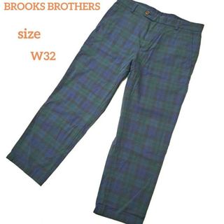 ブルックスブラザース(Brooks Brothers)のBROOKS BROTHERS タータンチェック パンツ グリーン w32 美品(スラックス)