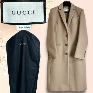 グッチ(Gucci)の☆現行タグ☆GUCCI ロングコート チェスターコート 40 ベージュ 刻印(チェスターコート)