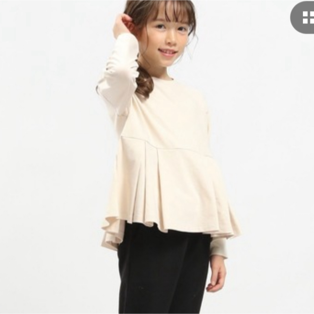 GLOBAL WORK(グローバルワーク)のコットンペプラムプルオーバー キッズ/ベビー/マタニティのキッズ服女の子用(90cm~)(Tシャツ/カットソー)の商品写真