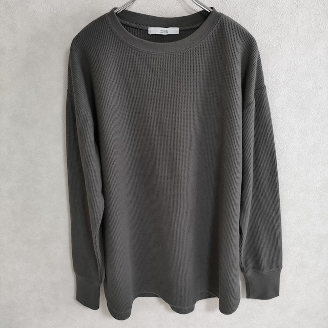 JOURNAL STANDARD(ジャーナルスタンダード)のJOURNAL STANDARD relume TCワッフルロングスリーブTシャツ サイズF 長袖Ｔシャツ カットソー ロンＴ チャコールグレー レディース ジャーナルスタンダードレリューム【中古】4-0307M△ レディースのトップス(Tシャツ(長袖/七分))の商品写真