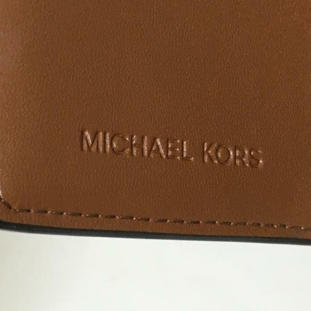 Michael Kors(マイケルコース)のMICHAEL KORS(マイケルコース) 2つ折り財布 - 35F0GTVZ8B ダークブラウン×ブラウン ラウンドファスナー PVC(塩化ビニール)×レザー レディースのファッション小物(財布)の商品写真