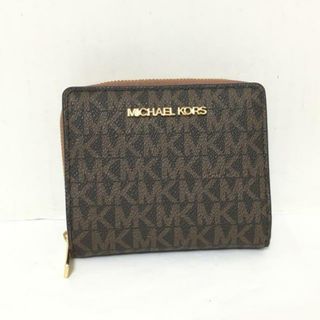 マイケルコース(Michael Kors)のMICHAEL KORS(マイケルコース) 2つ折り財布 - 35F0GTVZ8B ダークブラウン×ブラウン ラウンドファスナー PVC(塩化ビニール)×レザー(財布)