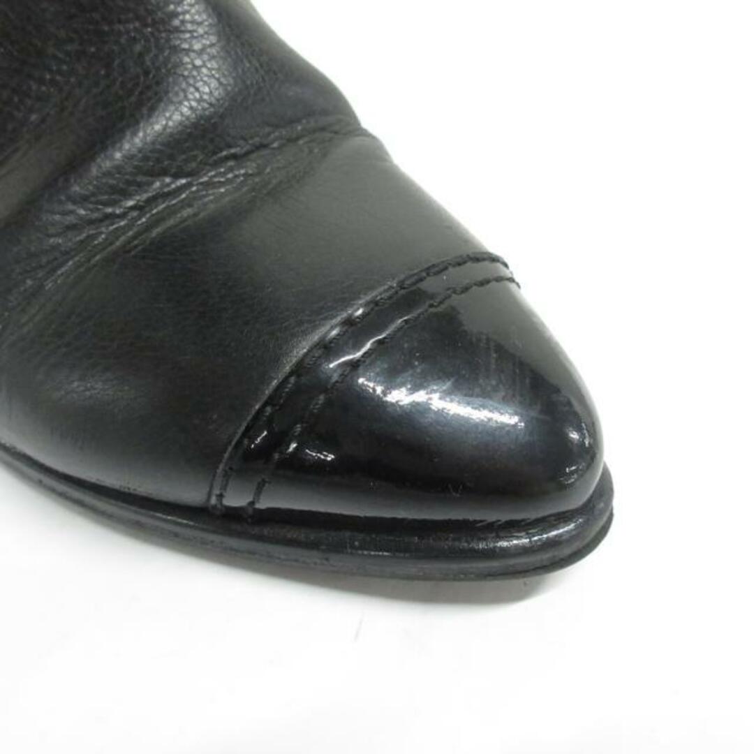 CHANEL(シャネル)のCHANEL(シャネル) ロングブーツ 36 1/2 C レディース ココマーク 黒 シルバー金具 レザー×エナメル（レザー） レディースの靴/シューズ(ブーツ)の商品写真