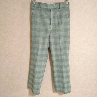 ビューティアンドユースユナイテッドアローズ(BEAUTY&YOUTH UNITED ARROWS)のROKU 6 BEAUTY&YOUTH GLEN CHECK PANTS 定価26400円 サイズ34 パンツ グリーン ホワイト レディース ロクビューティアンドユース【中古】4-0307M△(その他)