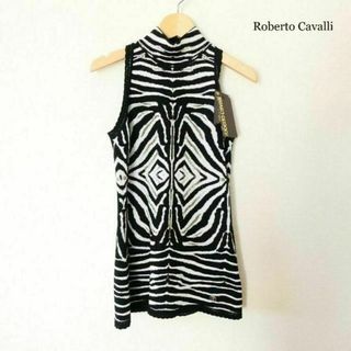 ロベルトカヴァリ(Roberto Cavalli)の未使用 ロベルトカヴァリ ラメ ハイネック ノースリーブ ニットセーター(ニット/セーター)