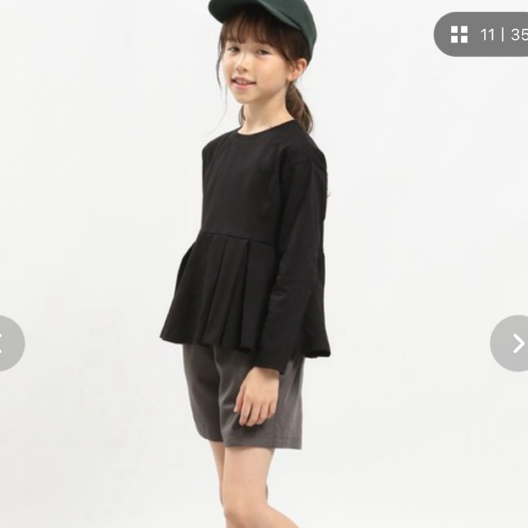 GLOBAL WORK(グローバルワーク)のコットンペプラムプルオーバー長袖 キッズ/ベビー/マタニティのキッズ服女の子用(90cm~)(Tシャツ/カットソー)の商品写真