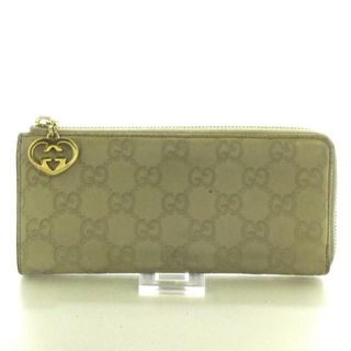 グッチ(Gucci)のGUCCI(グッチ) 長財布 ラブリー/シマライン 295671 白 L字ファスナー レザー(財布)