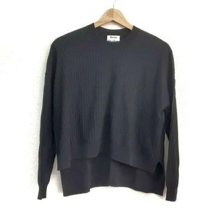 アクネストゥディオズ(Acne Studios)のACNE STUDIOS(アクネ ストゥディオズ) 長袖セーター サイズXXS XS レディース美品  - 黒 クルーネック/ストライプ(ニット/セーター)