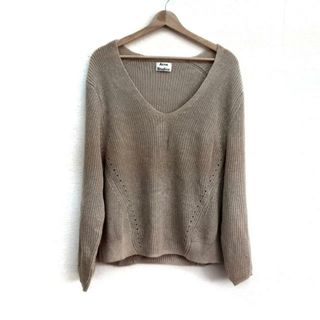 アクネストゥディオズ(Acne Studios)のACNE STUDIOS(アクネ ストゥディオズ) 長袖セーター サイズXS レディース美品  - ベージュ Vネック/麻(ニット/セーター)