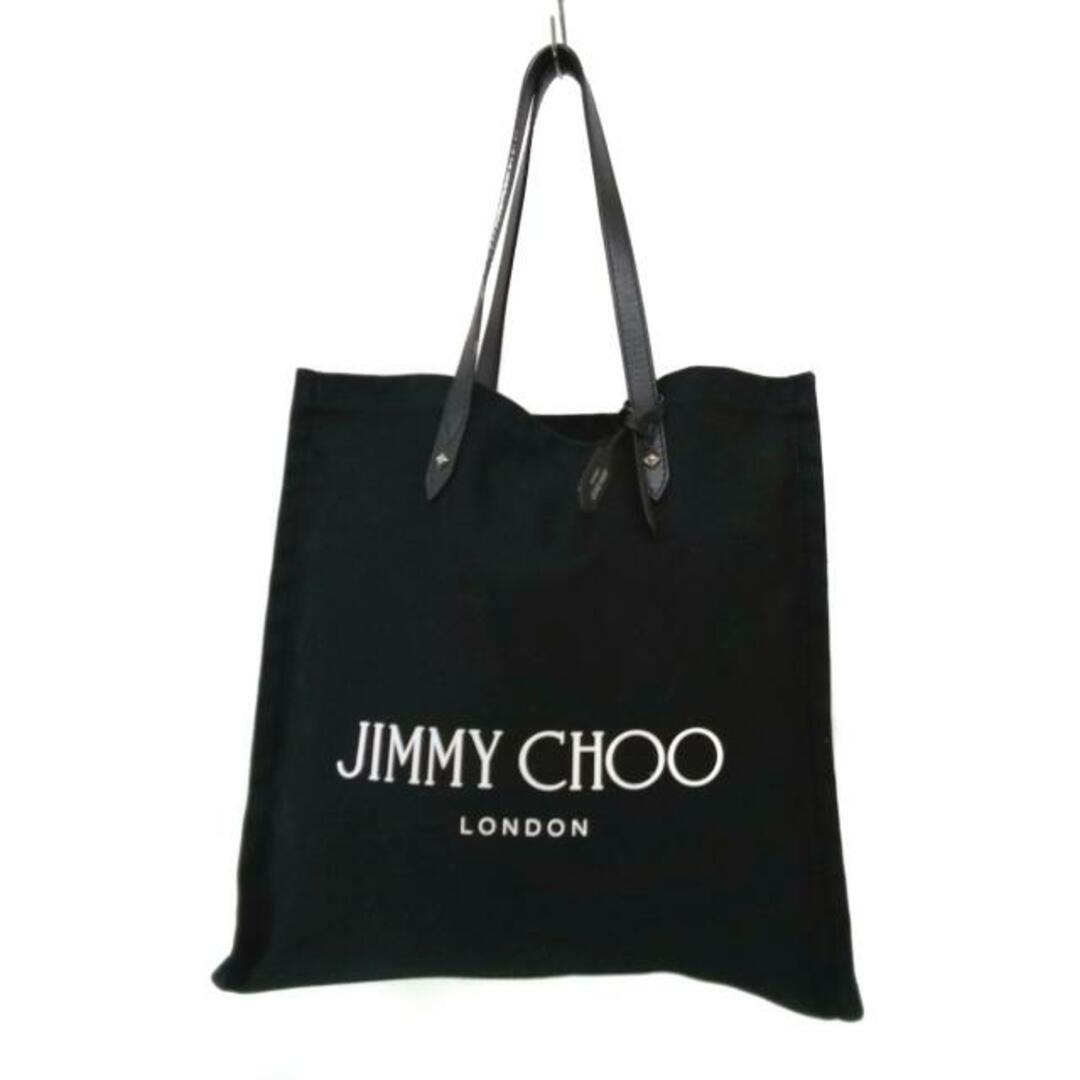 JIMMY CHOO(ジミーチュウ)のJIMMY CHOO(ジミーチュウ) トートバッグ - 黒×白 スタッズ キャンバス×レザー レディースのバッグ(トートバッグ)の商品写真