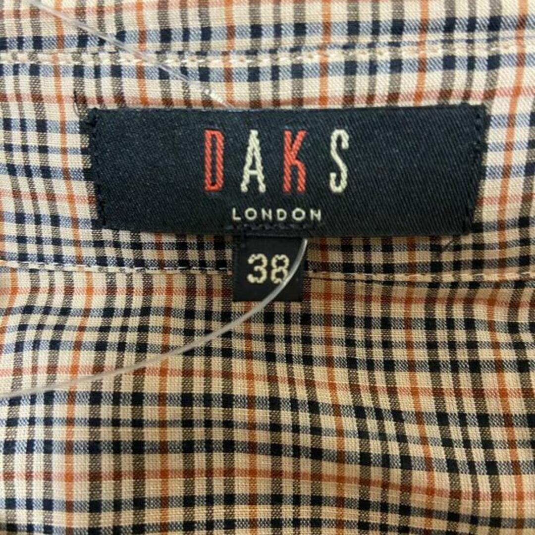 DAKS(ダックス)のDAKS(ダックス) 七分袖シャツブラウス サイズ38 L レディース - ベージュ×ダークブラウン×マルチ チェック柄 レディースのトップス(シャツ/ブラウス(長袖/七分))の商品写真