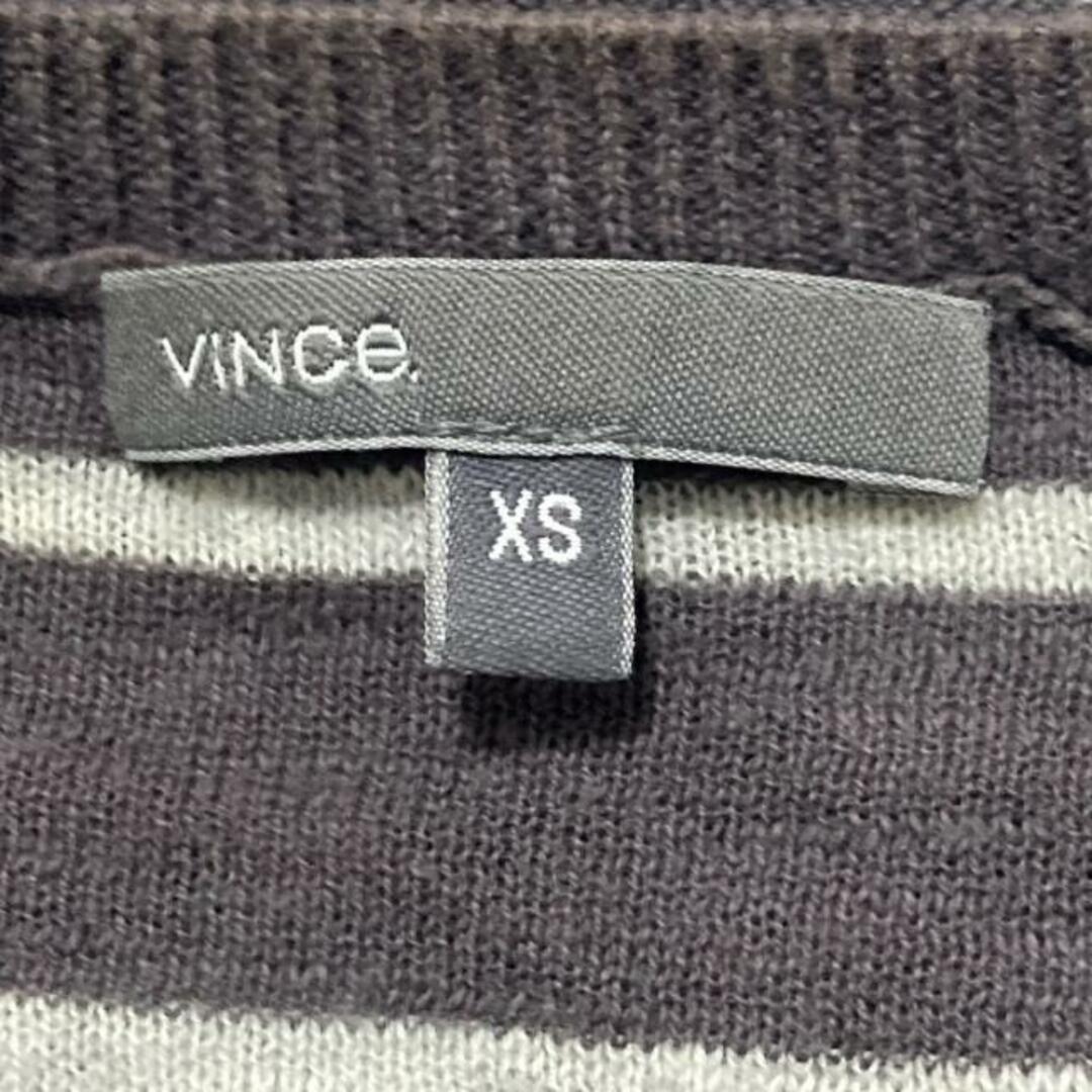Vince(ビンス)のVINCE(ヴィンス) 長袖セーター サイズXS レディース - ダークグレー×白 ボーダー レディースのトップス(ニット/セーター)の商品写真