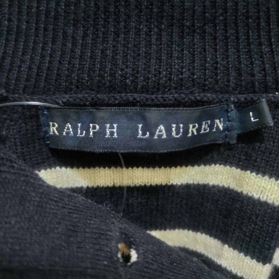 Ralph Lauren(ラルフローレン)のRalphLauren(ラルフローレン) 長袖セーター サイズL レディース美品  - ダークネイビー×白 ボーダー レディースのトップス(ニット/セーター)の商品写真