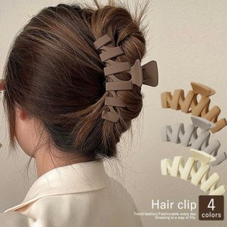 シェブロン　バンスクリップ　ヘアクリップ　ヘアアクセサリー　韓国(バレッタ/ヘアクリップ)