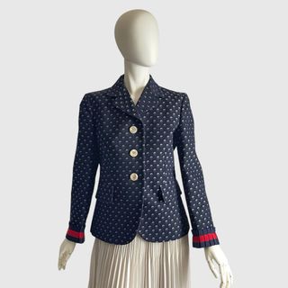 GUCCI グッチ ジャケット ネイビー 花柄 レディース