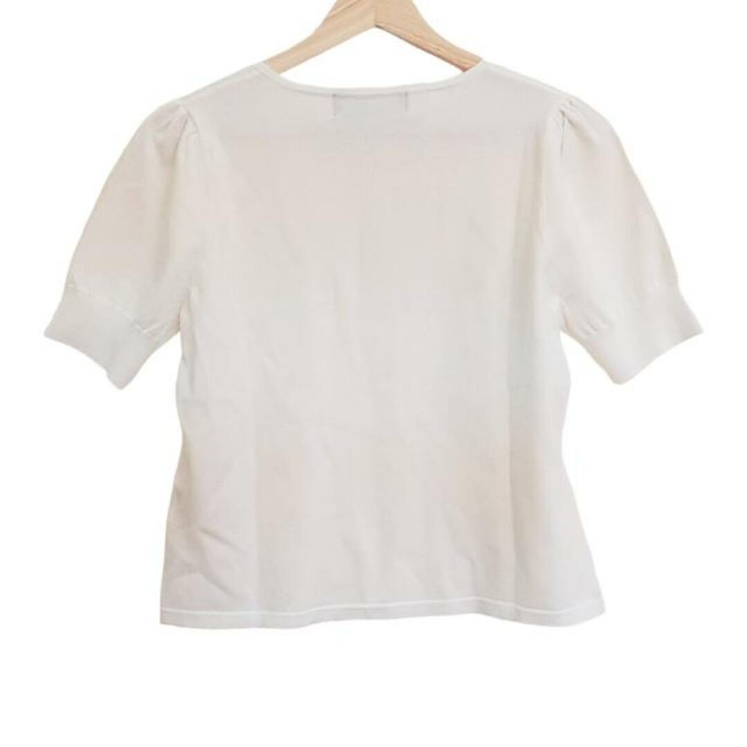 M'S GRACY(エムズグレイシー)のM'S GRACY(エムズグレイシー) 半袖セーター サイズ40 M レディース美品  - 白 刺繍/リボン レディースのトップス(ニット/セーター)の商品写真