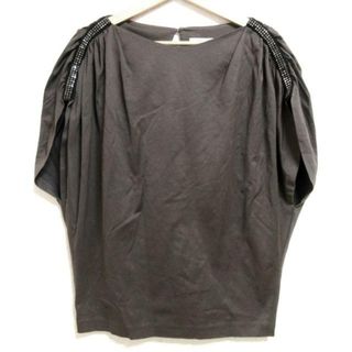 アドーア(ADORE)のADORE(アドーア) 半袖Tシャツ サイズ38 M レディース - ダークブラウン×黒 クルーネック/ラインストーン(Tシャツ(半袖/袖なし))