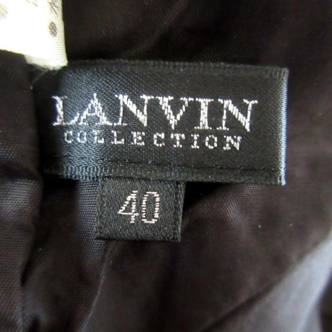 LANVIN COLLECTION(ランバンコレクション)のLANVIN COLLECTION(ランバンコレクション) ワンピース サイズ40 M レディース - 黒×アイボリー クルーネック/半袖/ひざ丈 レディースのワンピース(その他)の商品写真