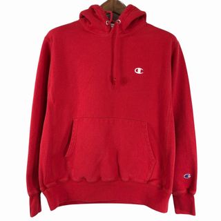 チャンピオン(Champion)の2000年代～ Champion チャンピオン リバースウィーブ ワンポイントロゴ パーカー アメカジ レッド (メンズ M) O9914 中古 古着(パーカー)