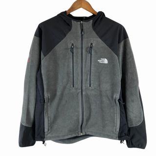 ザノースフェイス(THE NORTH FACE)のSALE/// USA製 THE NORTH FACE ノースフェイス サミットシリーズ フーデッド フリースジャケット アウトドア グレー (メンズ XL) P0886(パーカー)