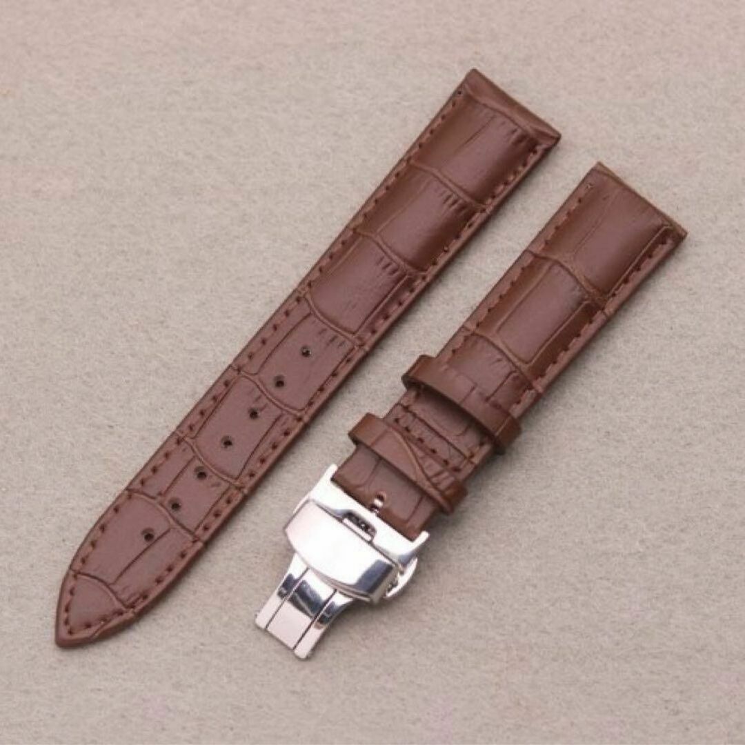 腕時計ベルト レザーベルト 交換用バンド ブラウン 22mm ブラウン 工具付き メンズの時計(レザーベルト)の商品写真