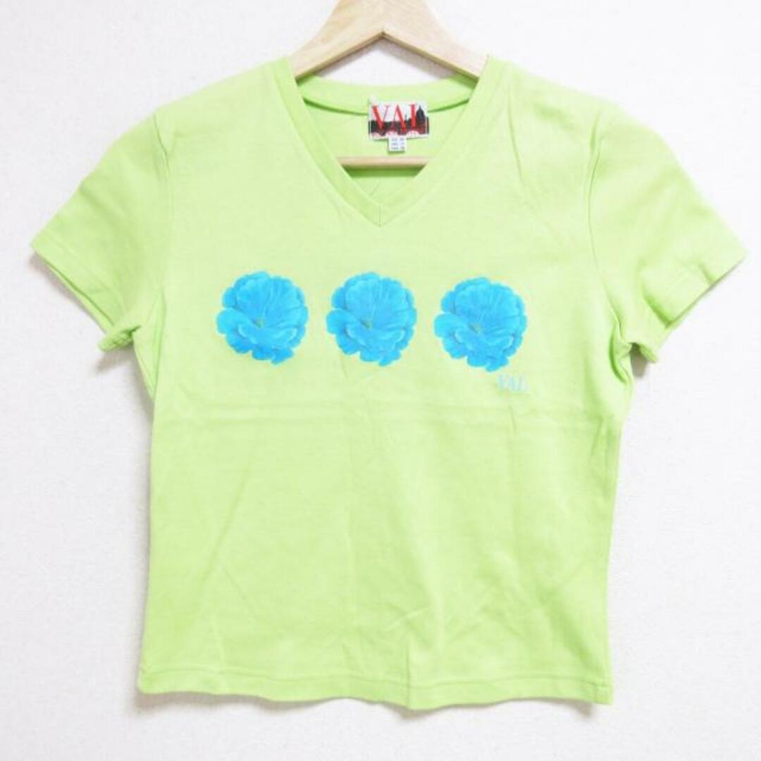 VALENTINO(ヴァレンティノ)のVALENTINO(バレンチノ) 半袖Tシャツ サイズ11(JPN) M レディース - ライトグリーン×ブルー Vネック/VAL by VALENTINO レディースのトップス(Tシャツ(半袖/袖なし))の商品写真